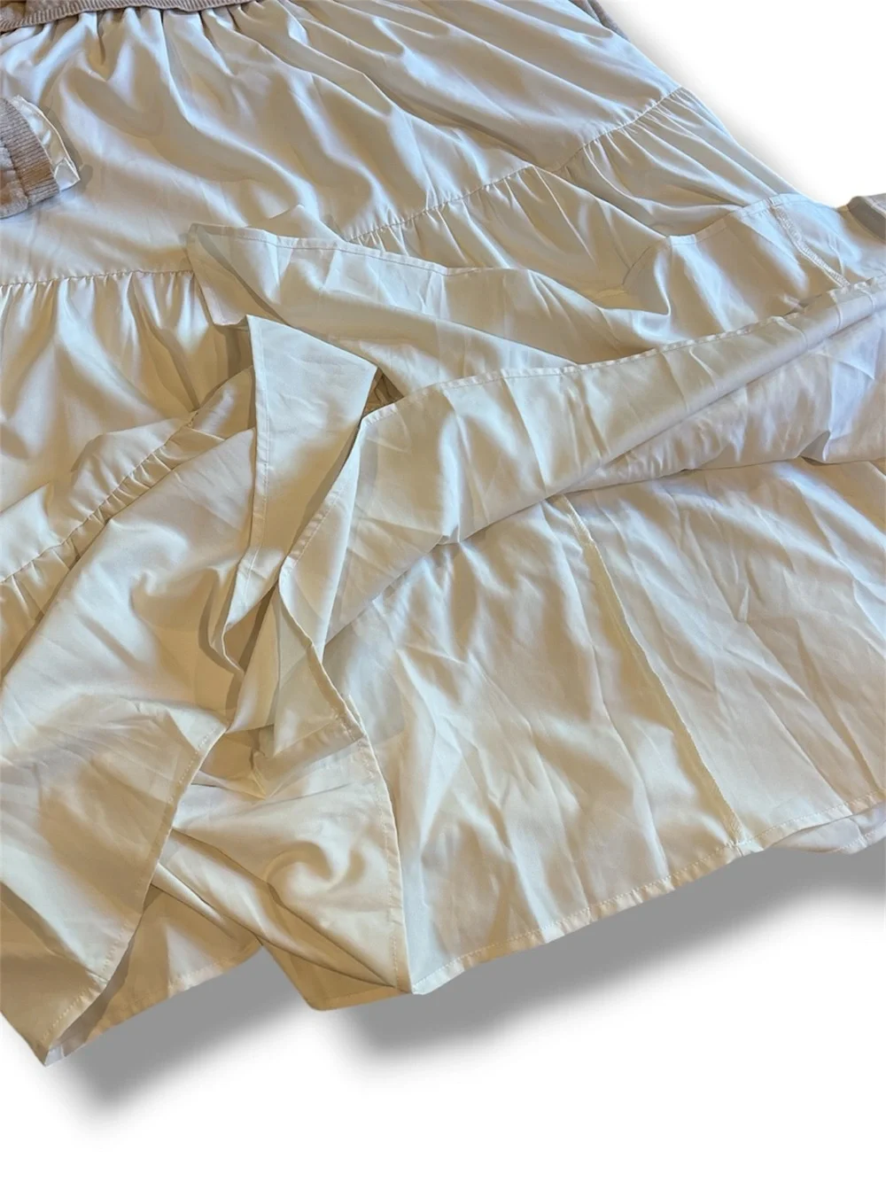 BALTIC BORN Sophie Sweater Dress Natural Tan Cream Tiered Maxi Ruffle Collar XL - Picture 7 of 8